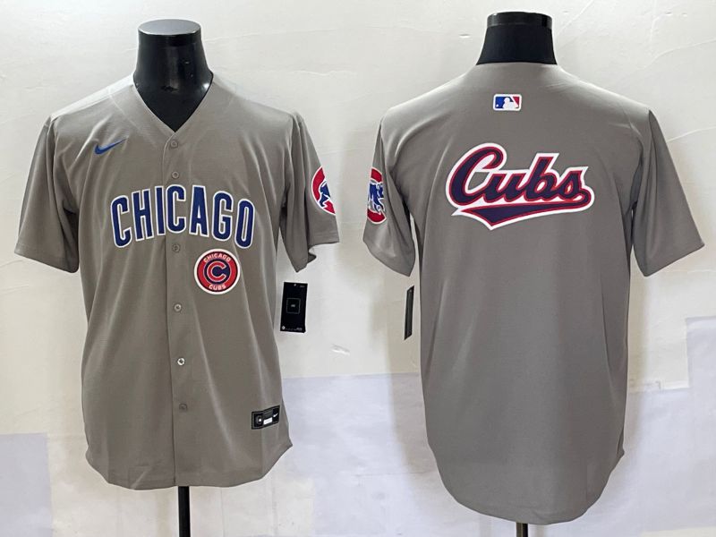 Men 2025 Chicago Cubs Blank Grey Game Nike MLB Jersey style 38->chicago cubs->MLB Jersey